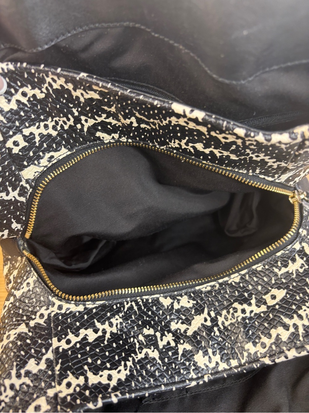 Coach Madison Phoebe Triple Section Two Tone Black/White Python Shoulder Bag - Picture 8 of 13